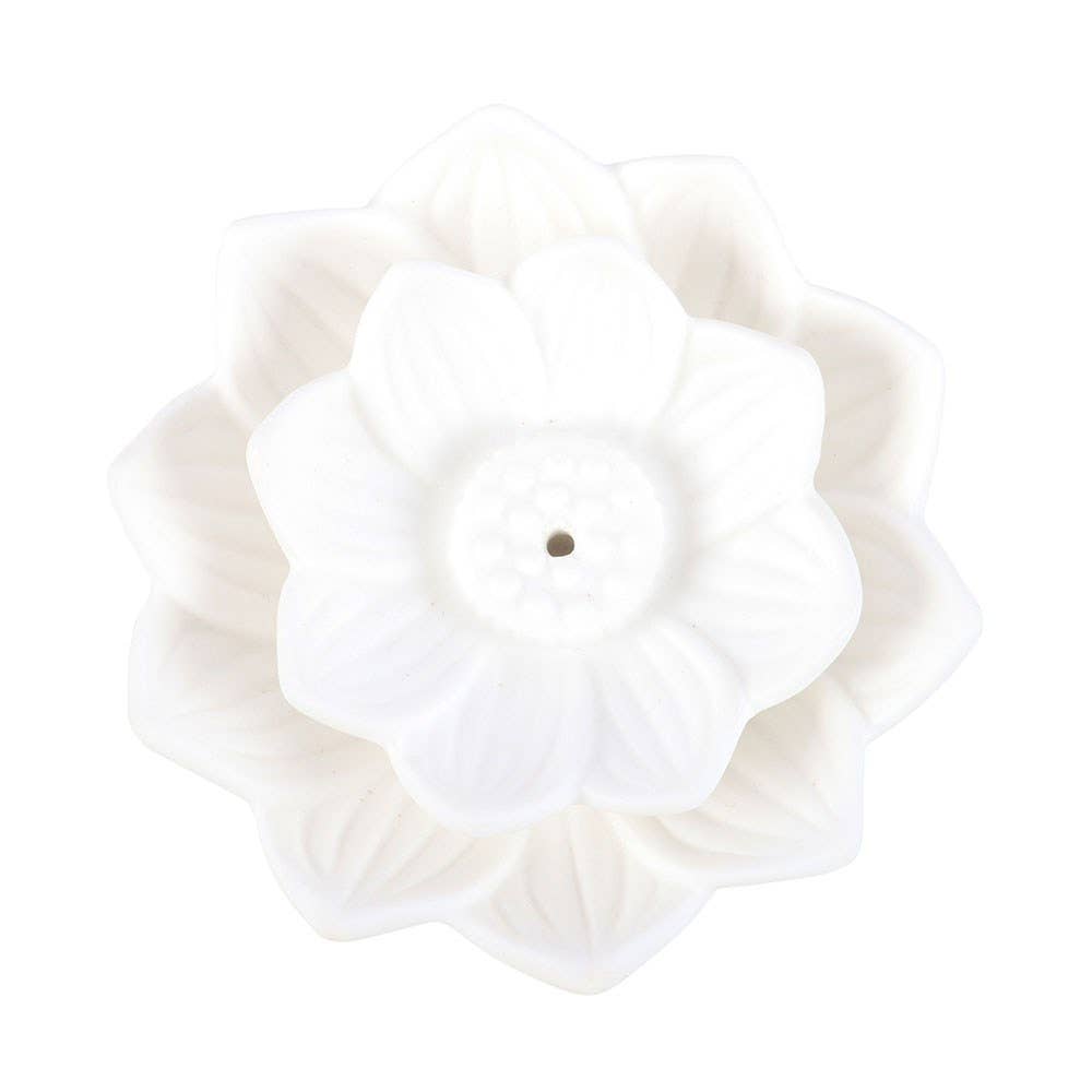 White Lotus Flower Incense Stick Holder