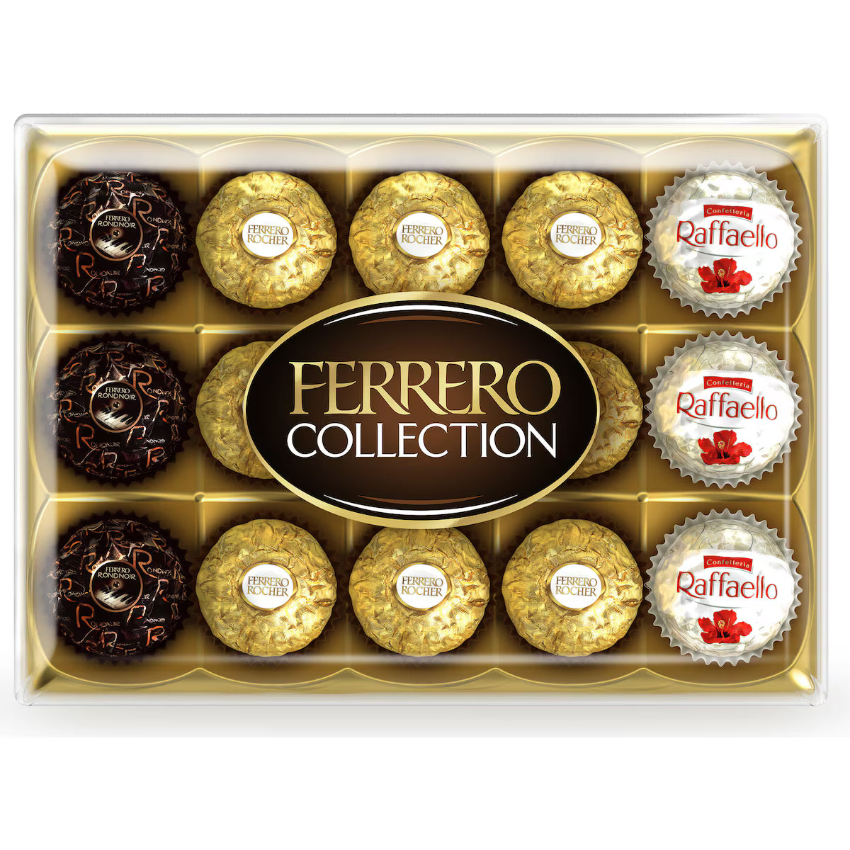 Ferrero Collection Rocher Raffaello Rondnoir Chocolate Gift Box 15 pack