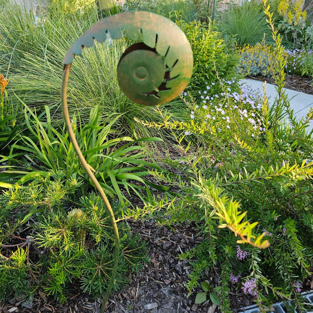 Furled fern frond stake