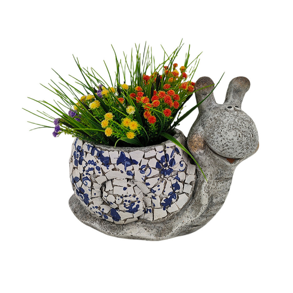Resign Floral Snail Planter