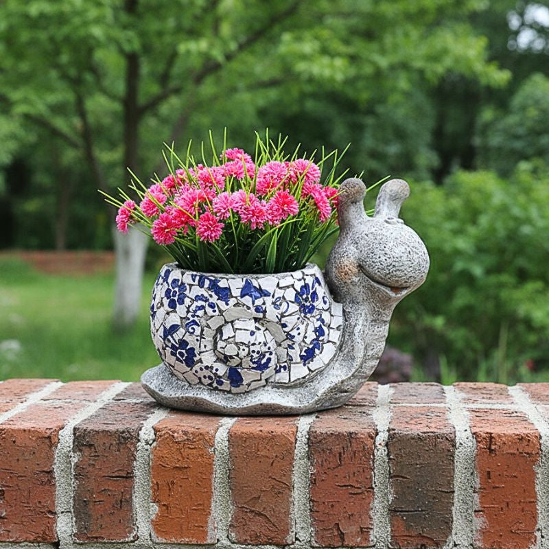 Resign Floral Snail Planter