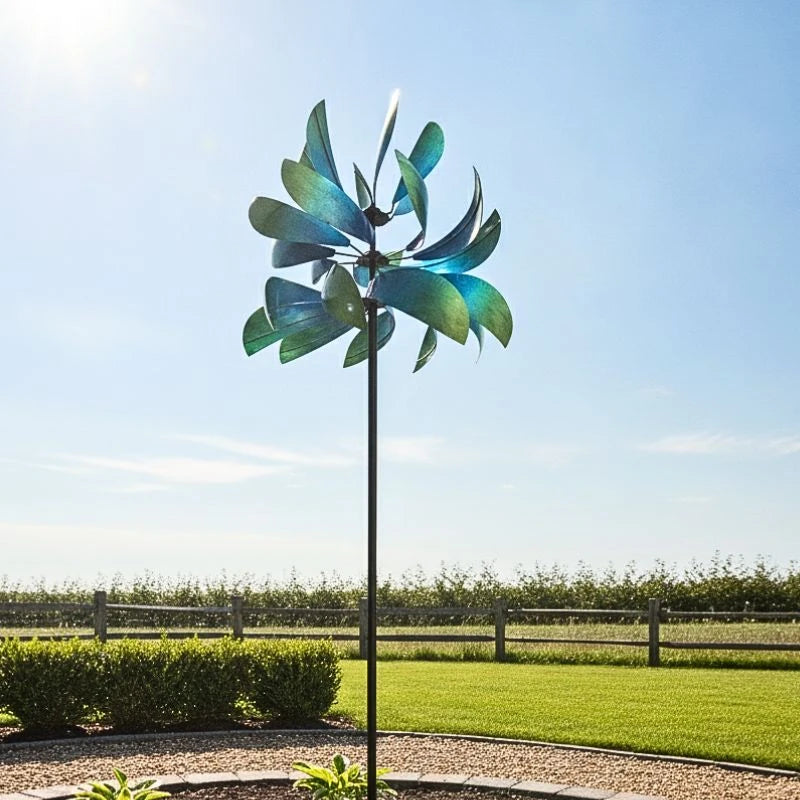 Ocean Blue Leaf Windspinner
