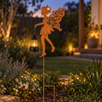 Fairy Garden Stake With Solar Lantern