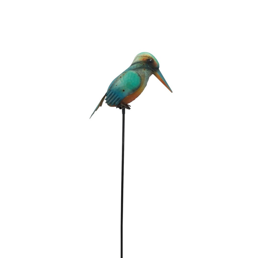 Hand painted kingfisher stake