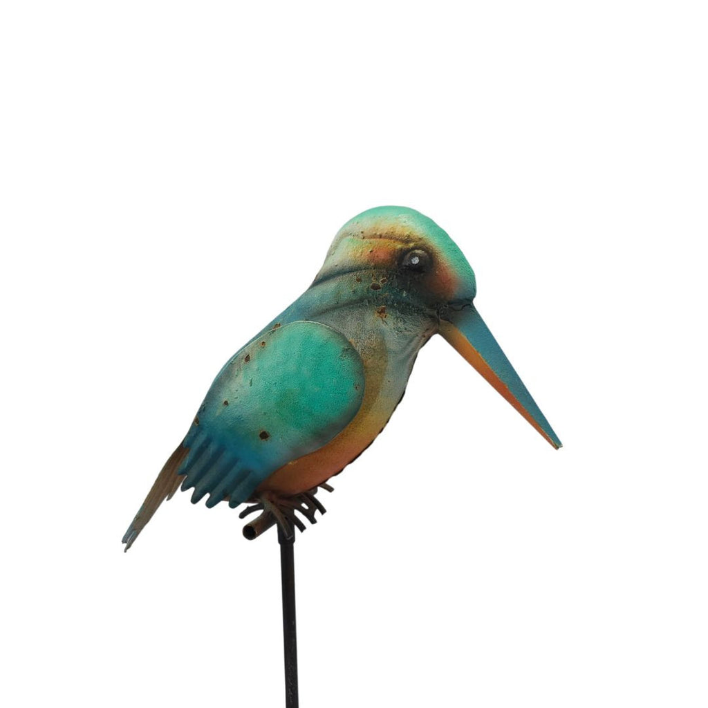 Hand painted kingfisher stake