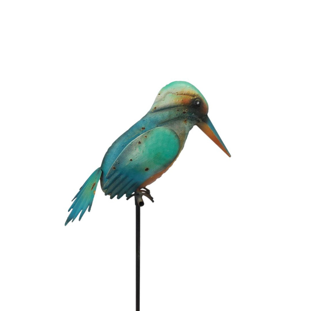 Hand painted kingfisher stake