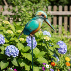 Hand painted kingfisher stake