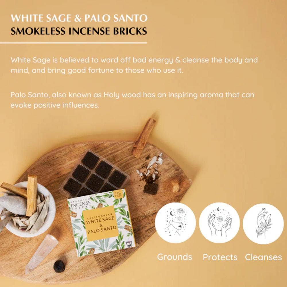California White Sage & Palo Santo Incense Bricks Refill Pac