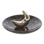 Gold Crescent Moon Incense Stick Holder