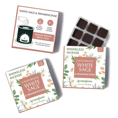 California White Sage & Frankincense Incense Bricks Refill Pack