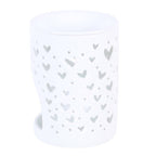 White Heart Cut Out Oil Burner and Wax Warmer