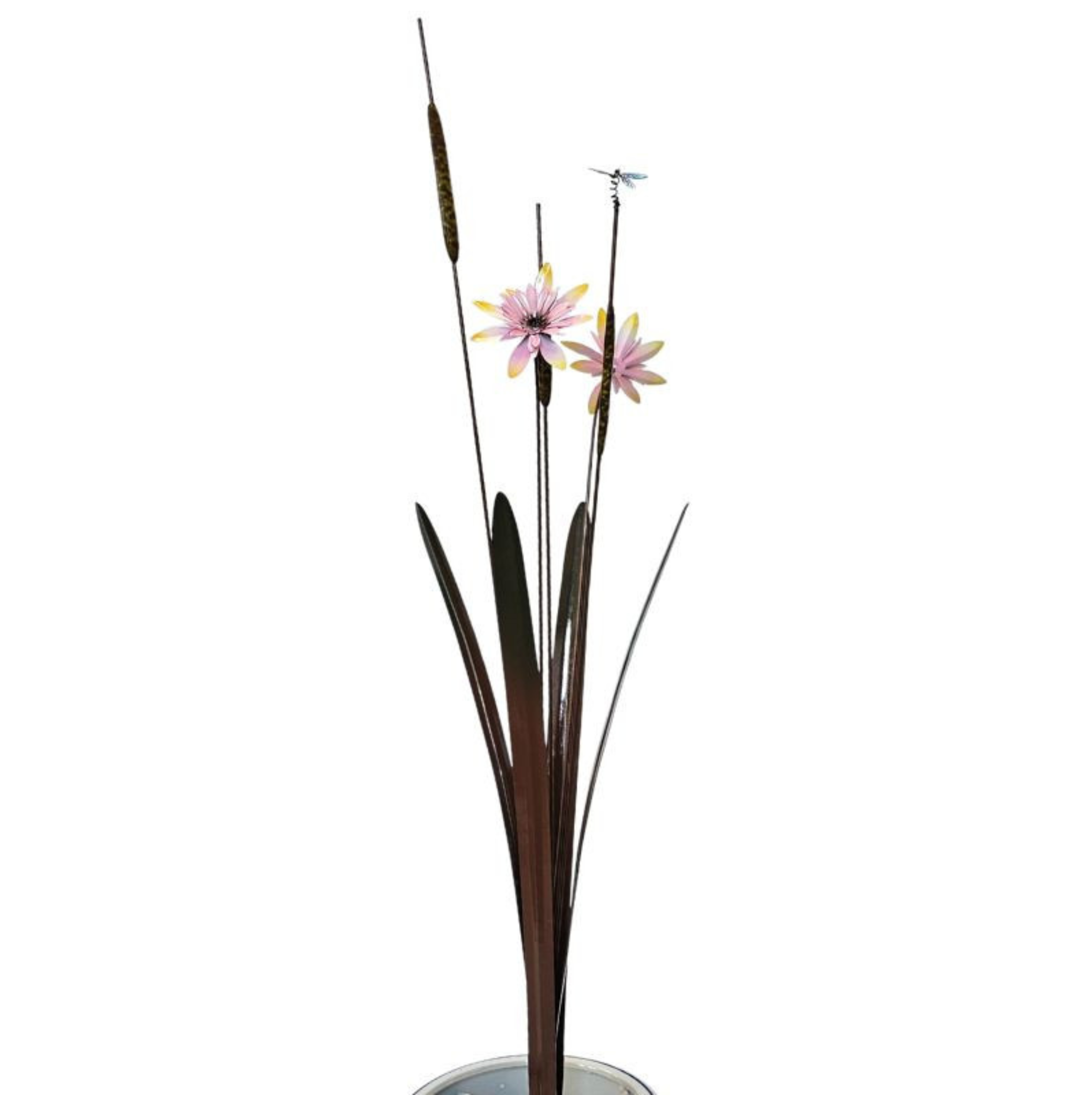 Flower And Reed Garden Stake