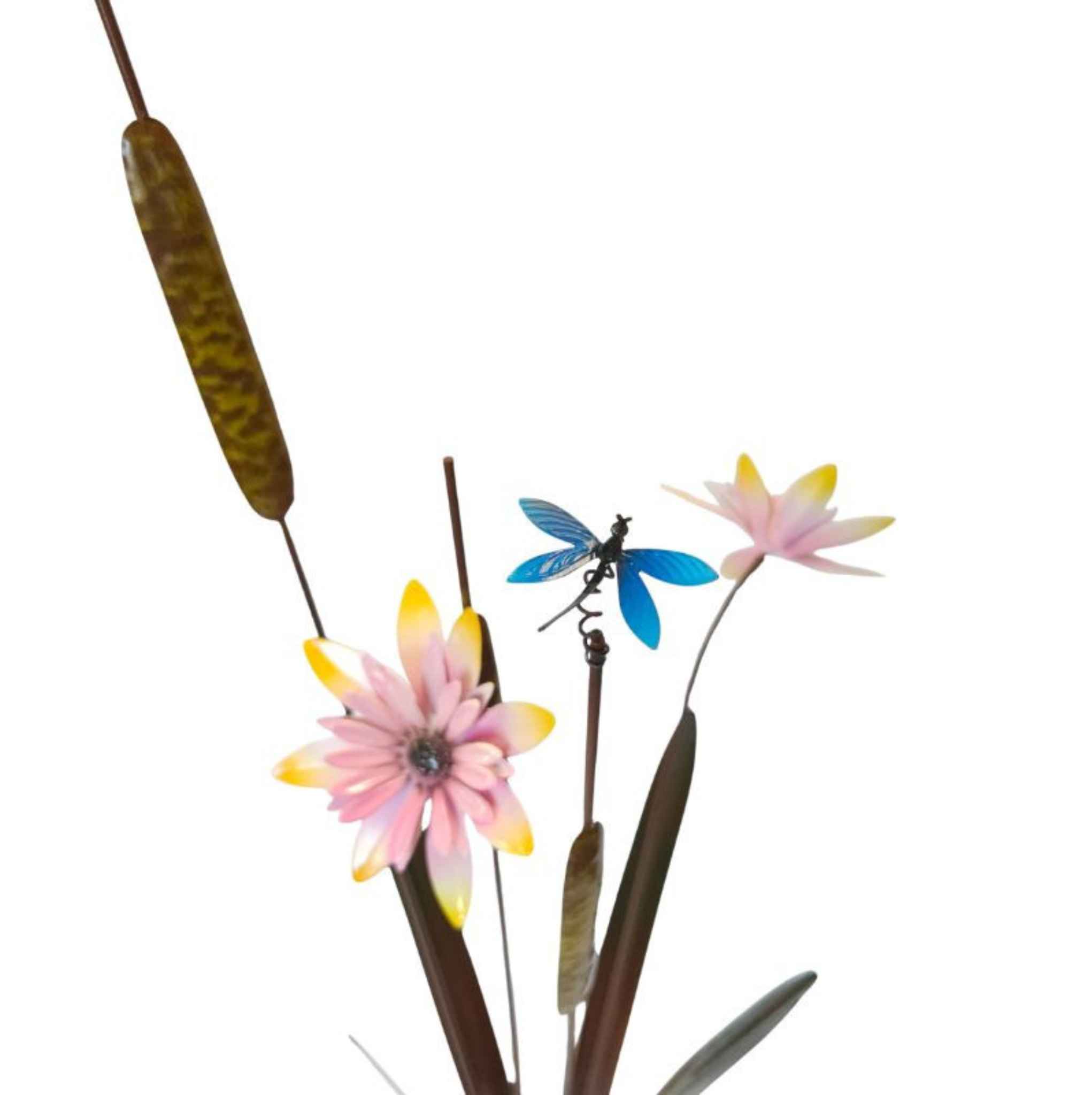 Flower And Reed Garden Stake