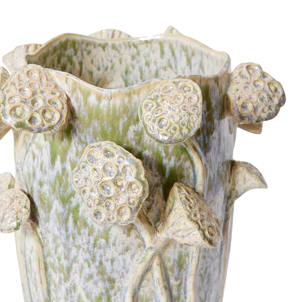 Sueko Lotus Vase Soft Green